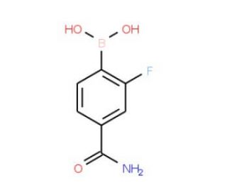 4-Borono-3-fluorobenzamide (CAS 874289-22-2) - chemical structure image