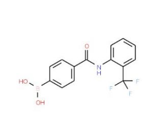 4-Borono-N-2-(trifluoromethyl)phenylbenzamide (CAS 913835-42-4) - chemical structure image
