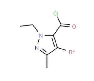 4-Bromo-1-ethyl-3-methyl-1H-pyrazole-5-carbonyl chloride (CAS 175277-00-6) - chemical structure image