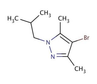 4-Bromo-1-isobutyl-3,5-dimethyl-1H-pyrazole (CAS 1171526-62-7) - chemical structure image