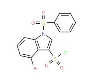 4-Bromo-1-phenylsulfonyl-3-chlorosulfonylindol (CAS 1027069-88-0) - chemical structure image