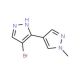 4-Bromo-1′-methyl-1H,1′H-3,4′-bipyrazole - chemical structure image
