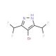4-Bromo-3,5-bis-difluoromethyl-1H-pyrazole - chemical structure image
