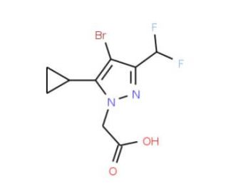 [4-Bromo-5-cyclopropyl-3-(difluoromethyl)-1H-pyrazol-1-yl]acetic acid - chemical structure image