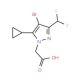 [4-Bromo-5-cyclopropyl-3-(difluoromethyl)-1H-pyrazol-1-yl]acetic acid - chemical structure image