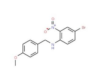 4-Bromo-N-(4-methoxybenzyl)-2-nitroaniline (CAS 957062-86-1) - chemical structure image