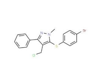 4-Bromophenyl 4-(chloromethyl)-1-methyl-3-phenyl-1H-pyrazol-5-yl sulfide - chemical structure image