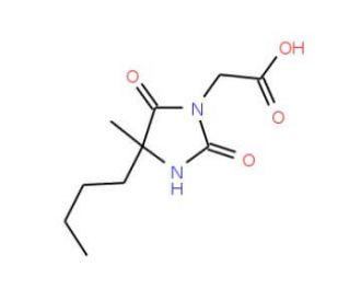 (4-butyl-4-methyl-2,5-dioxoimidazolidin-1-yl)acetic acid - chemical structure image
