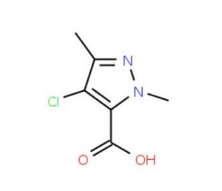 4-Chloro-1,3-dimethyl-1H-pyrazole-5-carboxylic acid (CAS 98198-65-3) - chemical structure image