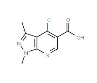 4-Chloro-1,3-dimethylpyrazolo[3,4-b]pyridine-5-carboxylic acid (CAS 175201-94-2) - chemical structure image