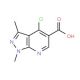 4-Chloro-1,3-dimethylpyrazolo[3,4-b]pyridine-5-carboxylic acid (CAS 175201-94-2) - chemical structure image