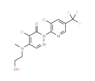 4-Chloro-2-[3-chloro-5-(trifluoromethyl)-2-pyridinyl]-5-[(2-hydroxyethyl)(methyl)amino]-3(2H)-pyrida - chemical structure ima