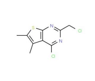 4-Chloro-2-chloromethyl-5,6-dimethyl-thieno[2,3-d]pyrimidine (CAS 88203-19-4) - chemical structure image