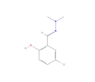 4-Chloro-2-[(dimethylhydrazono)methyl]phenol (CAS 284489-44-7) - chemical structure image