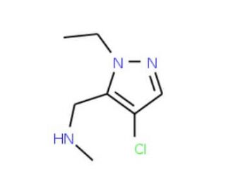(4-Chloro-2-ethyl-2H-pyrazol-3-ylmethyl)-methyl-amine - chemical structure image