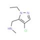 (4-Chloro-2-ethyl-2H-pyrazol-3-ylmethyl)-methyl-amine - chemical structure image
