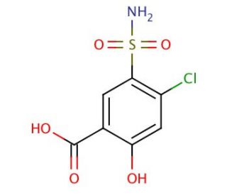 4-Chloro-2-hydroxy-5-sulfamoylbenzoic acid (CAS 14556-98-0) - chemical structure image