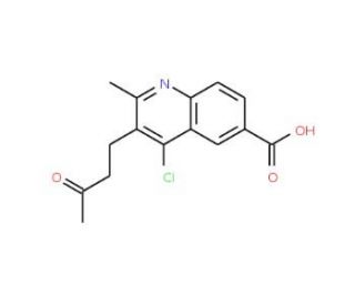 4-Chloro-2-methyl-3-(3-oxo-butyl)quinoline-6-carboxylic acid (CAS 36164-39-3) - chemical structure image