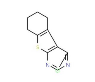 4-Chloro-2-methyl-5,6,7,8-tetrahydro-benzo[4,5]thieno[2,3-d]pyrimidine (CAS 81765-97-1) - chemical structure image