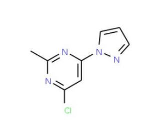 4-Chloro-2-methyl-6-(1H-pyrazol-1-yl)pyrimidine (CAS 957035-38-0) - chemical structure image