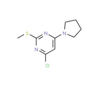 4-Chloro-2-(methylthio)-6-(pyrrolidin-1-yl)pyrimidine (CAS 339017-59-3) - chemical structure image