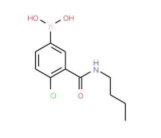 4-Chloro-3-(n-butylaminocarbonyl)phenylboronic acid (CAS 871332-94-4) - chemical structure image