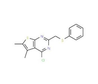 4-chloro-5,6-dimethyl-2-[(phenylthio)methyl]thieno[2,3-d]pyrimidine - chemical structure image