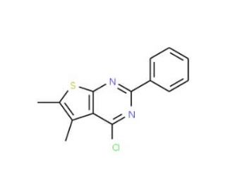 4-chloro-5,6-dimethyl-2-phenylthieno[2,3-d]pyrimidine (CAS 83548-60-1) - chemical structure image