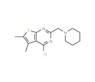 4-chloro-5,6-dimethyl-2-(piperidin-1-ylmethyl)thieno[2,3-d]pyrimidine - chemical structure image