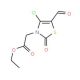 (4-Chloro-5-formyl-2-oxo-thiazol-3-yl)-acetic acid ethyl ester 的分子结构 (4-Chloro-5-formyl-2-oxo-thiazol-3-yl)-acetic acid ethyl ester - chemical structure image