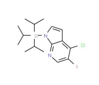 4-Chloro-5-iodo-1-(triisopropylsilyl)-1H-pyrrolo[2,3-b]pyridine (CAS 1015609-83-2) - chemical structure image