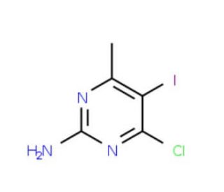 4-Chloro-5-iodo-6-methyl-2-pyrimidinamine (CAS 897030-99-8) - chemical structure image