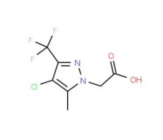 (4-Chloro-5-methyl-3-trifluoromethyl-pyrazol-1-yl)-acetic acid (CAS 378758-70-4) - chemical structure image