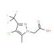 (4-Chloro-5-methyl-3-trifluoromethyl-pyrazol-1-yl)-acetic acid (CAS 378758-70-4) - chemical structure image
