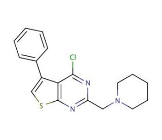 4-chloro-5-phenyl-2-(piperidin-1-ylmethyl)thieno[2,3-d]pyrimidine - chemical structure image