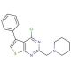 4-chloro-5-phenyl-2-(piperidin-1-ylmethyl)thieno[2,3-d]pyrimidine - chemical structure image