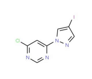 4-Chloro-6-(4-iodo-1H-pyrazol-1-yl)pyrimidine (CAS 957035-27-7) - chemical structure image