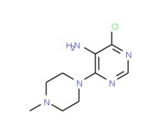 4-Chloro-6-(4-methyl-piperazin-1-yl)-pyrimidin-5-ylamine (CAS 84762-68-5) - chemical structure image