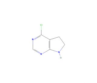 4-Chloro-6,7-dihydro-5H-pyrrolo[2,3-d]pyrimidine (CAS 16372-08-0) - chemical structure image