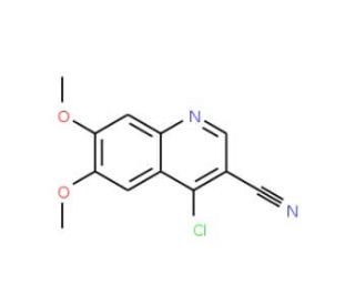 4-Chloro-6,7-dimethoxy-quinoline-3-carbonitrile (CAS 214470-55-0) - chemical structure image