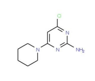 4-Chloro-6-piperidin-1-yl-pyrimidin-2-ylamine (CAS 104637-64-1) - chemical structure image