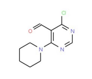 4-Chloro-6-piperidino-5-pyrimidinecarbaldehyde (CAS 54503-93-4) - chemical structure image