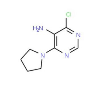 4-Chloro-6-pyrrolidin-1-yl-pyrimidin-5-ylamine (CAS 626217-76-3) - chemical structure image