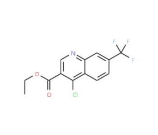 4-Chloro-7-trifluoromethylquinoline-3-carboxylic acid ethyl ester (CAS 21168-42-3) - chemical structure image