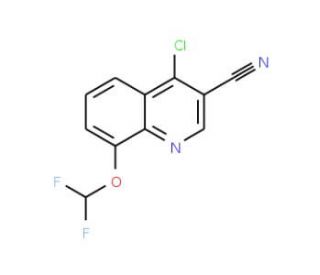 4-chloro-8-(difluoromethoxy)quinoline-3-carbonitrile - chemical structure image
