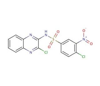 4-Chloro-N-(3-chloro-quinoxalin-2-yl)-3-nitro-benzenesulfonamide - chemical structure image