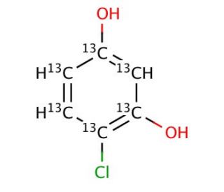 4-Chloro Resorcinol-13C6 (CAS 953390-32-4) - chemical structure image