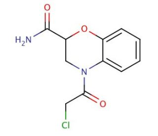 4-(chloroacetyl)-3,4-dihydro-2H-1,4-benzoxazine-2-carboxamide - chemical structure image