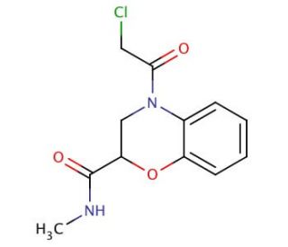 4-(chloroacetyl)-N-methyl-3,4-dihydro-2H-1,4-benzoxazine-2-carboxamide - chemical structure image
