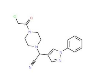 [4-(chloroacetyl)piperazin-1-yl](1-phenyl-1H-pyrazol-4-yl)acetonitrile - chemical structure image